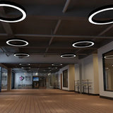 Ring-Shaped Modern Black LED Pendant Light