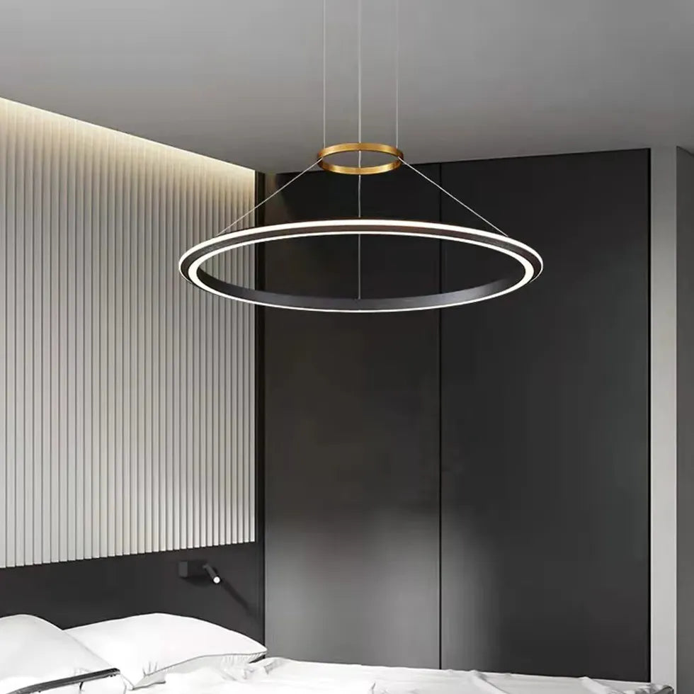 Single Ring Design Thin Wire Modern LED Pendant Light