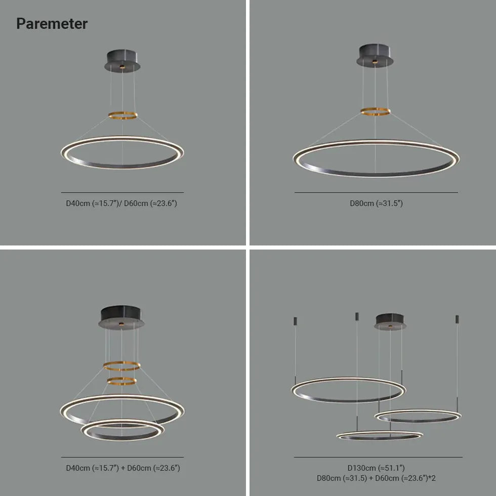 Single Ring Design Thin Wire Modern LED Pendant Light