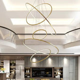 Multi-Light Circular Luxury Gold LED Pendant Light