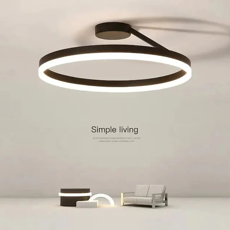 Black Round Minimalist LED Ceiling Light