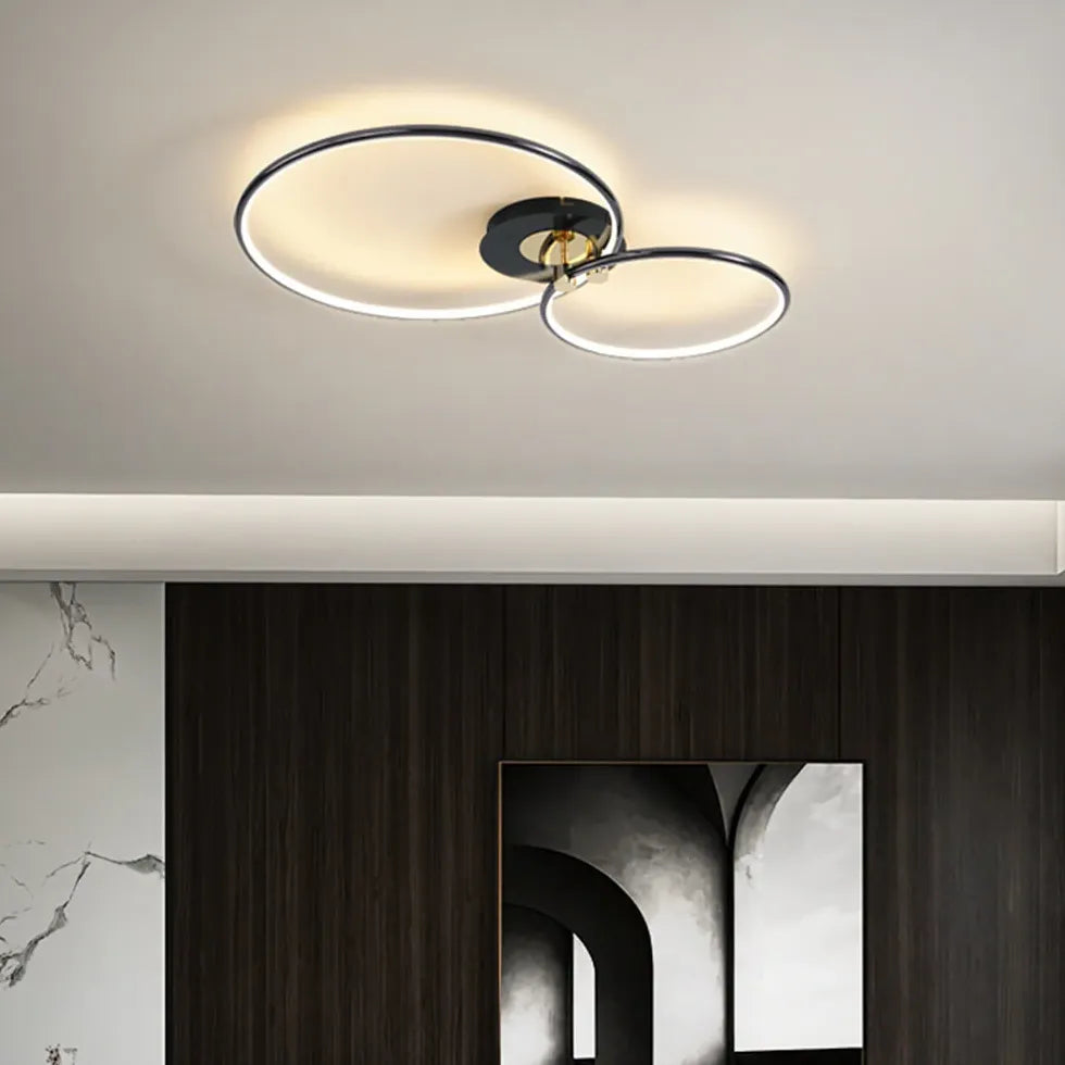 Multi-light Ring Modern Black LED Ceiling Light