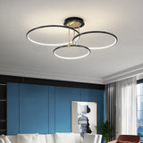 Multi-light Ring Modern Black LED Ceiling Light