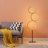 Circular Ring Design Black LED Floor Lamp