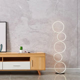 Circular Ring Design Black LED Floor Lamp