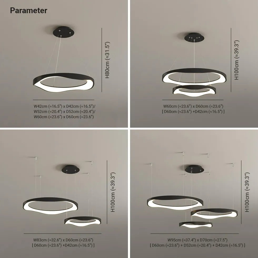 Ring-shaped Metal Acrylic LED Kitchen Pendant Light