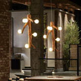 White Ball on Tree Trunk Kitchen LED Chandelier