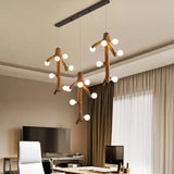 White Ball on Tree Trunk Kitchen LED Chandelier