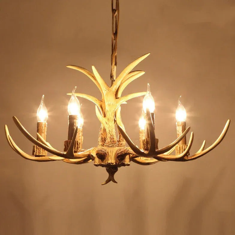 Rustic style antler led chandelier