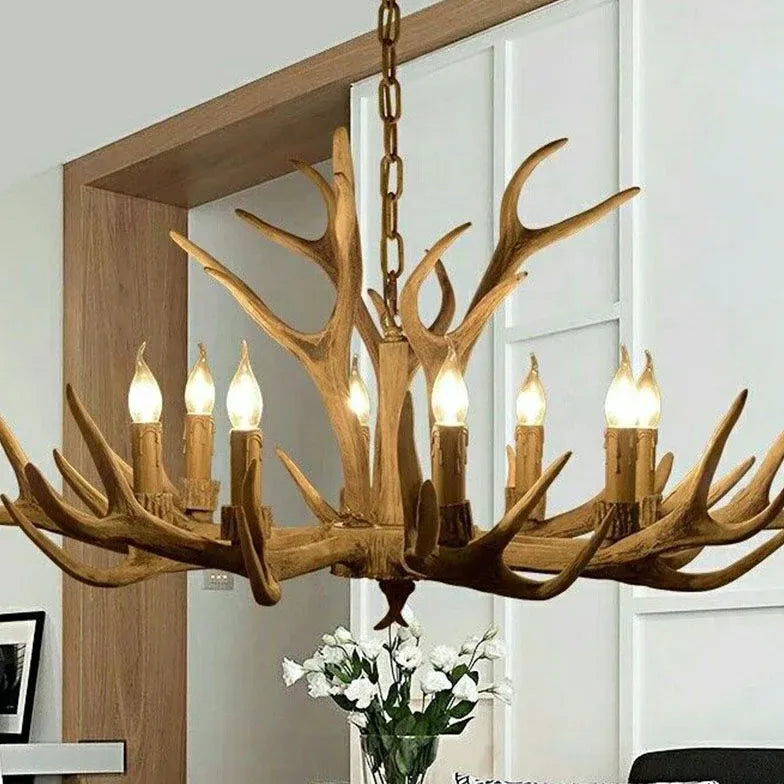 Rustic style antler led chandelier