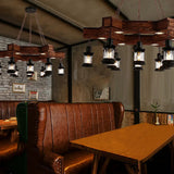 Ship-Shaped Wooden Kitchen Industrial Chandelier