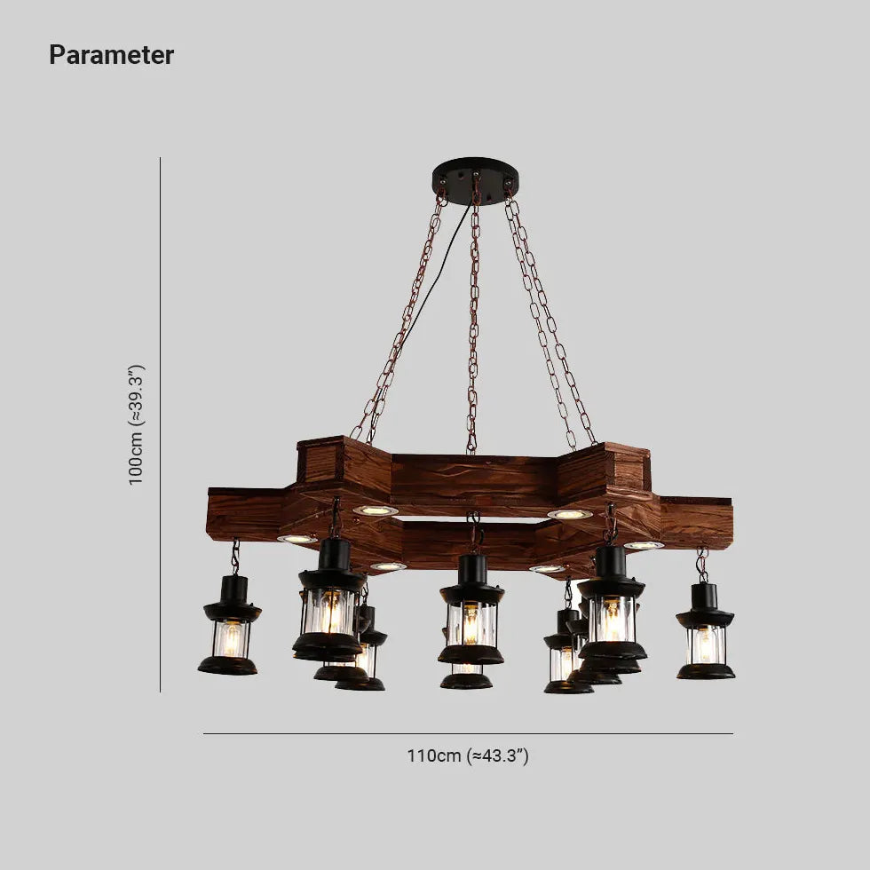 Ship-Shaped Wooden Kitchen Industrial Chandelier