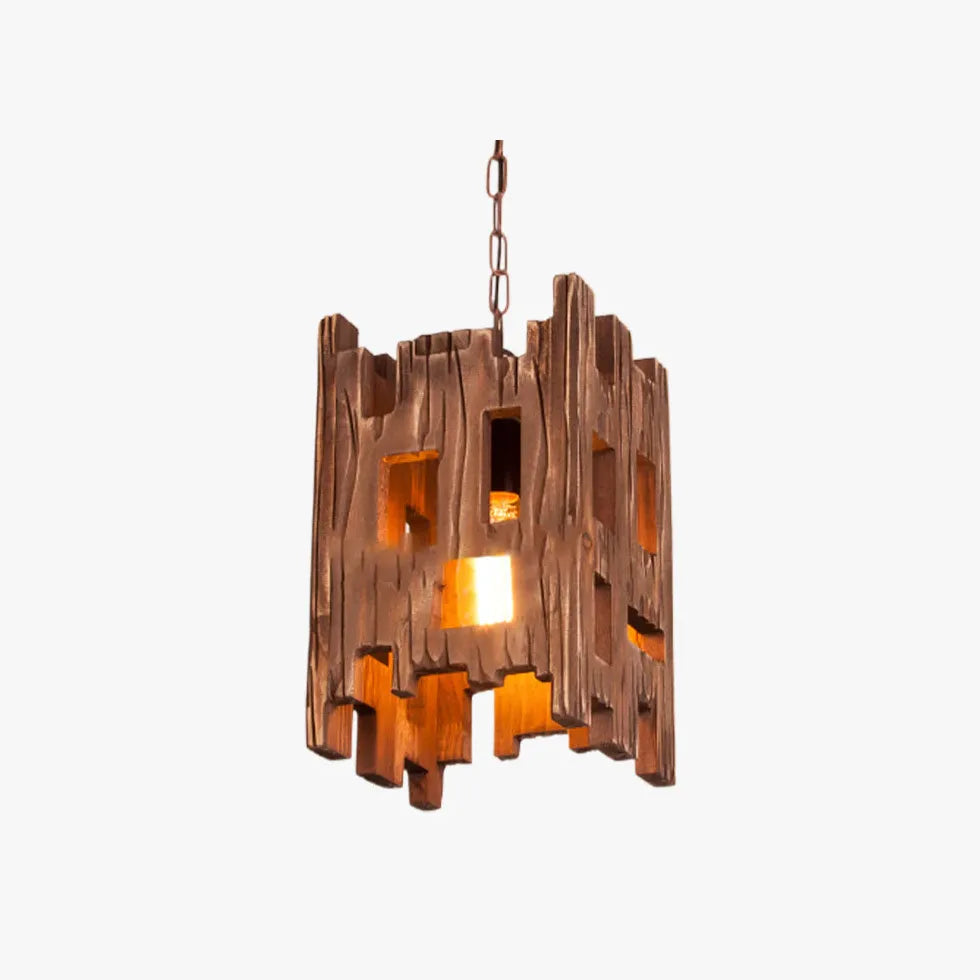 Wooden Vintage Chain Industrial Pendant Light