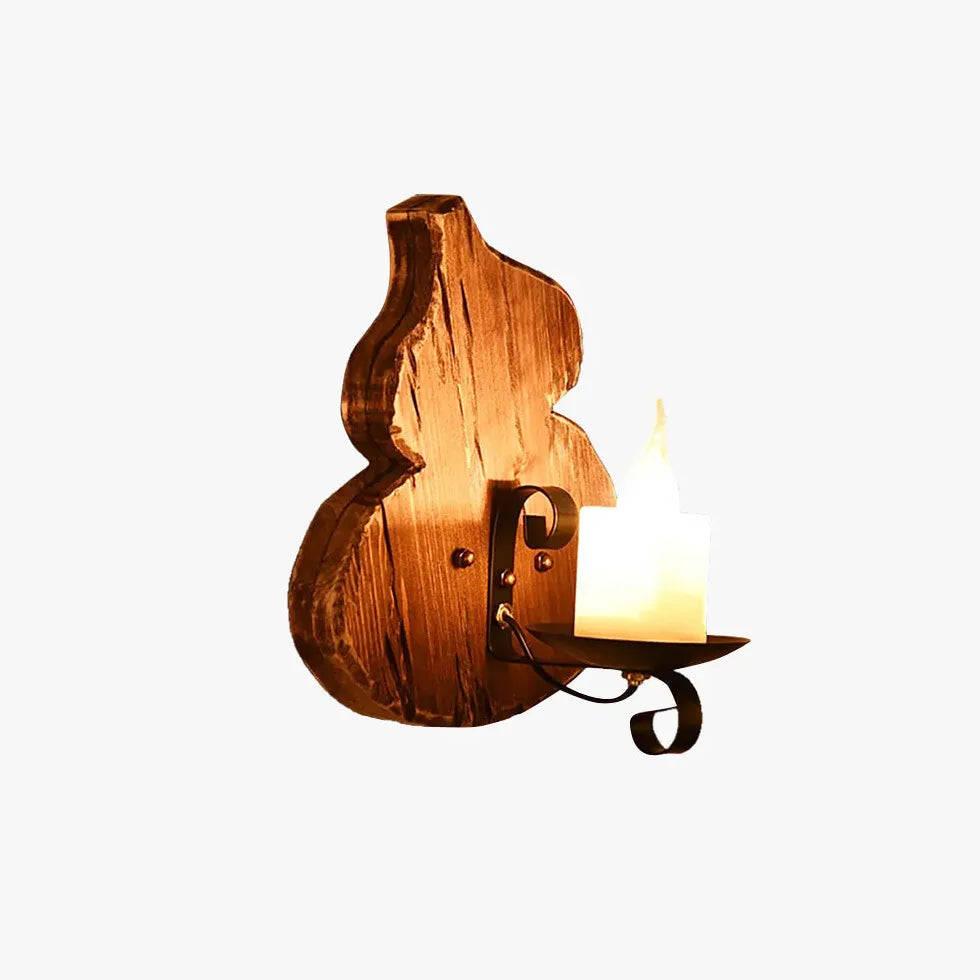 Cucurbits Candle Wood Vintage Wall Lights