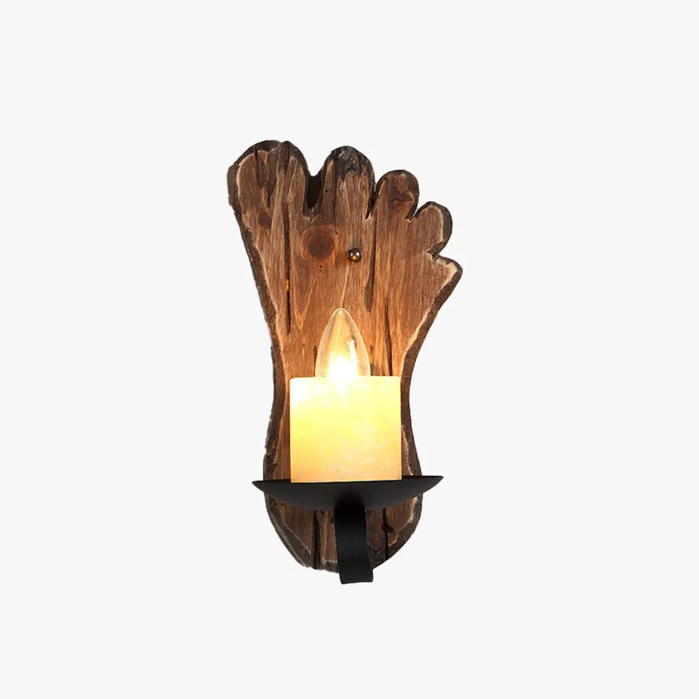 Natural Texture Candle Wood Vintage Wall Lights