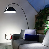 Arched Floor Lamp with Black Hanging Shade