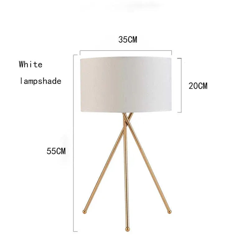 Beige Round Shade Tripod Floor Lamp