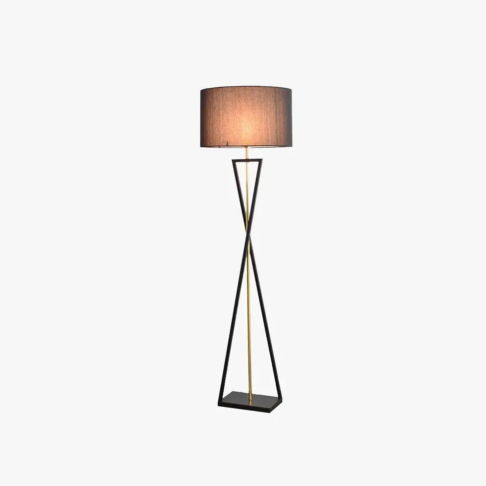 Cylindrical Crossed Tripod Floor Lamp