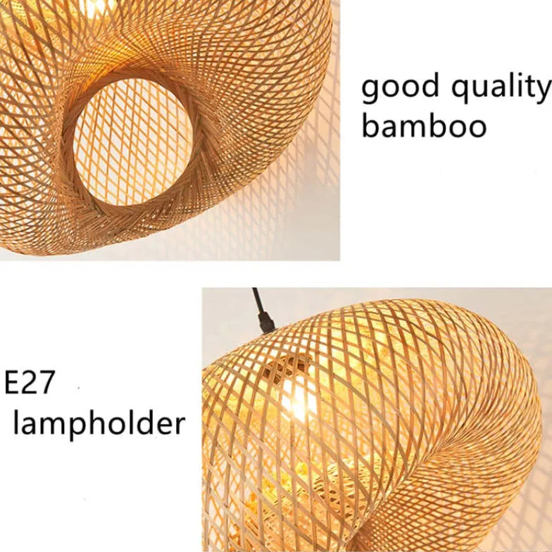 Bamboo Woven Rattan Kitchen Decorative Pendant Light