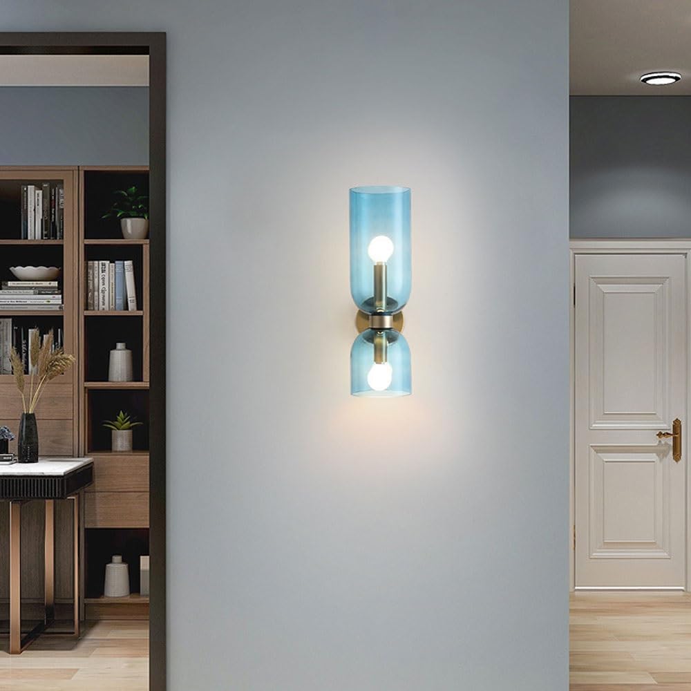 Bedroom Double Head Glass LED Wall Light