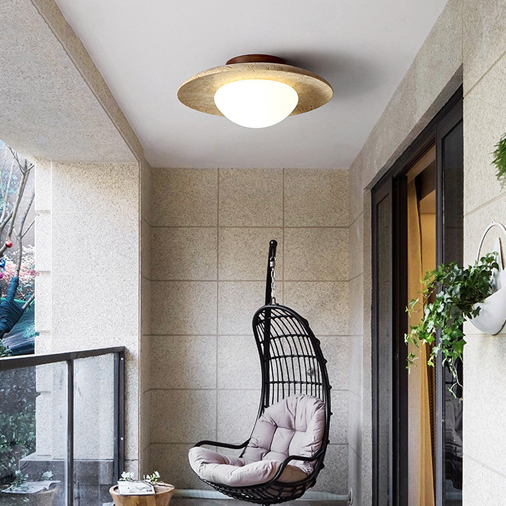 Beige Modern Industrial Stone Aisle Ceiling Lamp