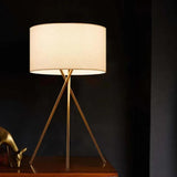 Beige Round Shade Tripod Floor Lamp