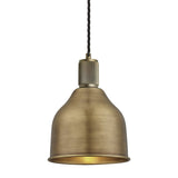 Bell-shaped Brass Ribbed Cone Pendant Light