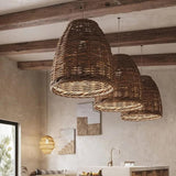 Bell Shaped Rattan Vintage Pendant Light - Clowas