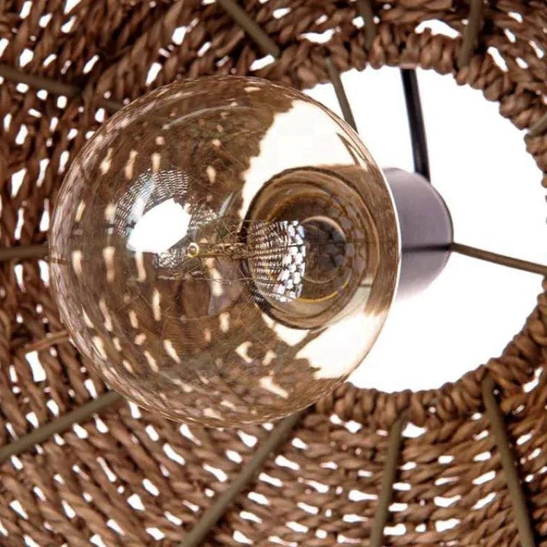 Bell Shaped Rattan Vintage Pendant Light - Clowas