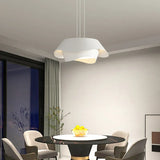 Dual-Layer Wave Design White Kitchen Pendant Light