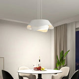 Dual-Layer Wave Design White Kitchen Pendant Light