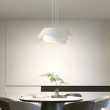 Dual-Layer Wave Design White Kitchen Pendant Light