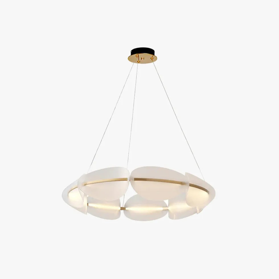 Segmented Circular Frame White LED Pendant Light