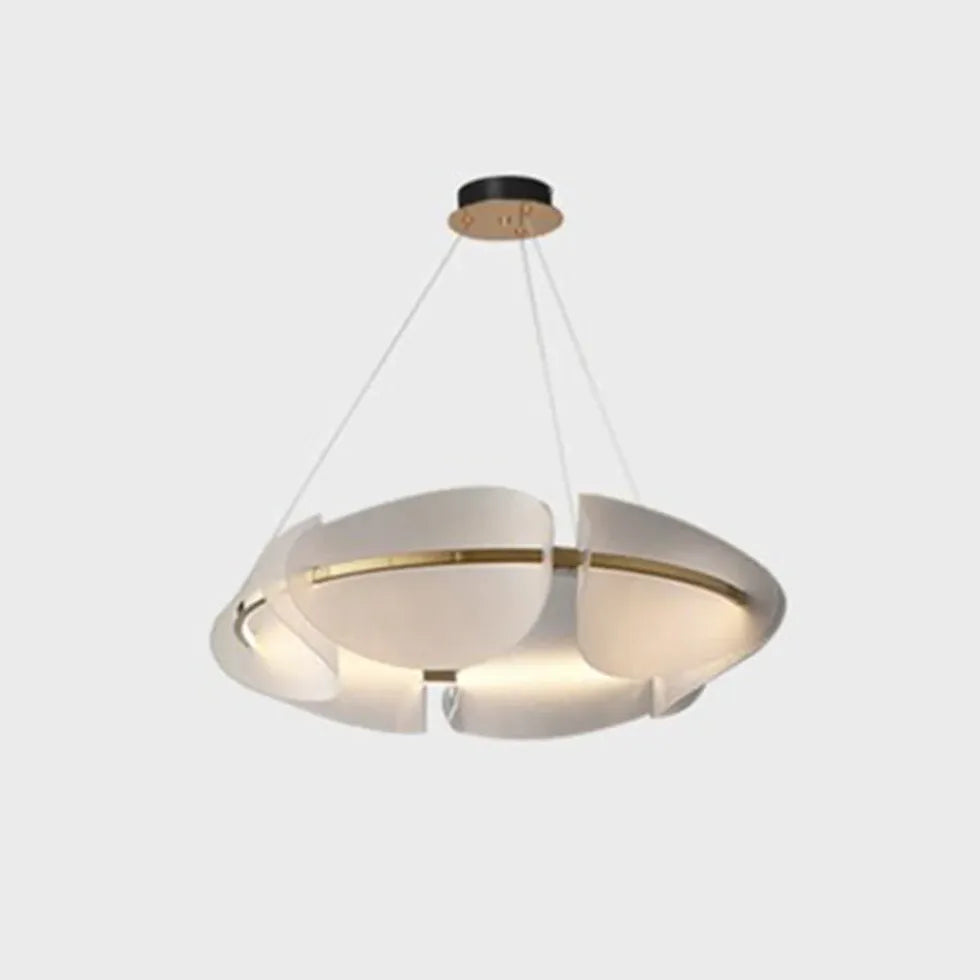 Segmented Circular Frame White LED Pendant Light