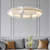 Segmented Circular Frame White LED Pendant Light