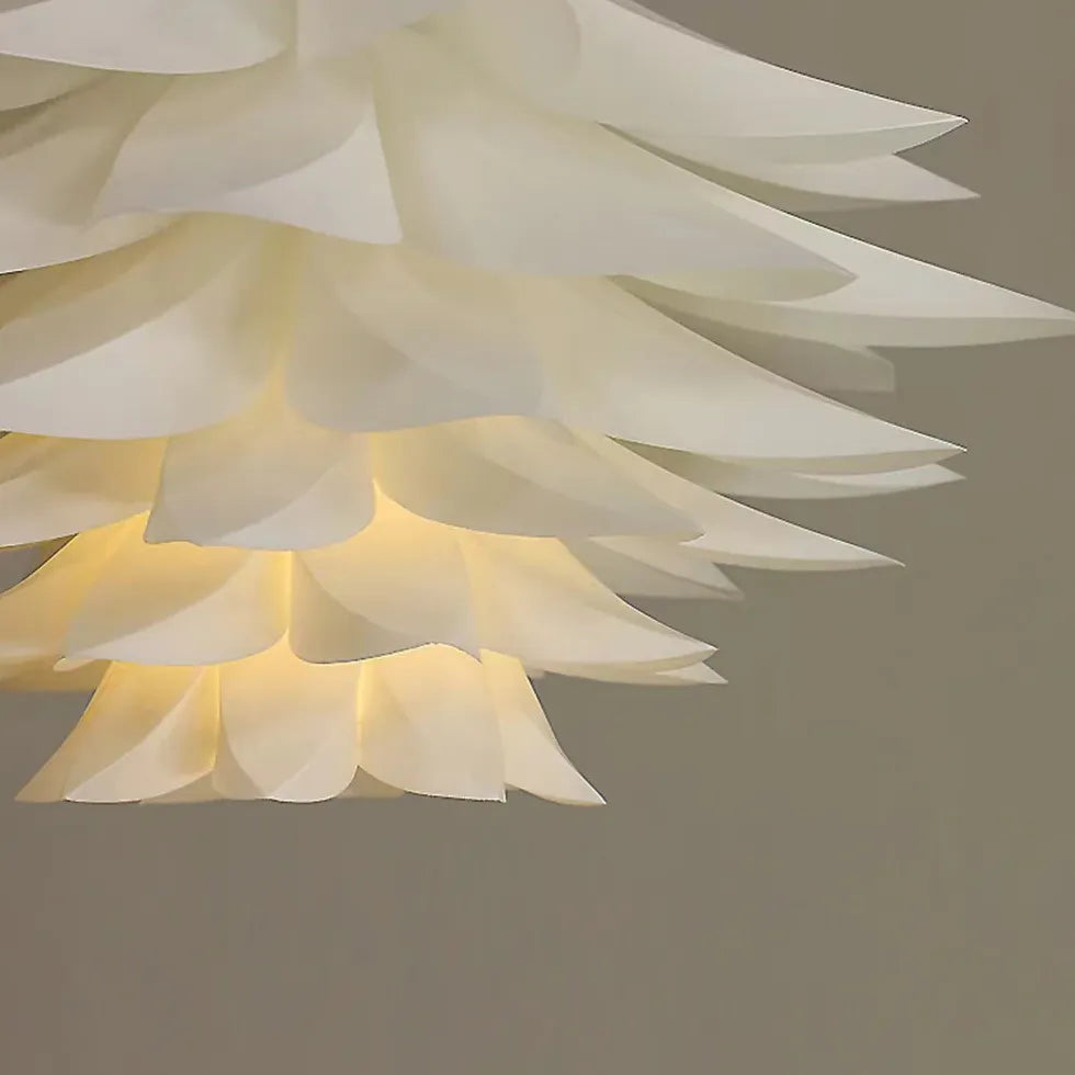 Six-Layer Lotus Lampshade White Bedroom Pendant Light