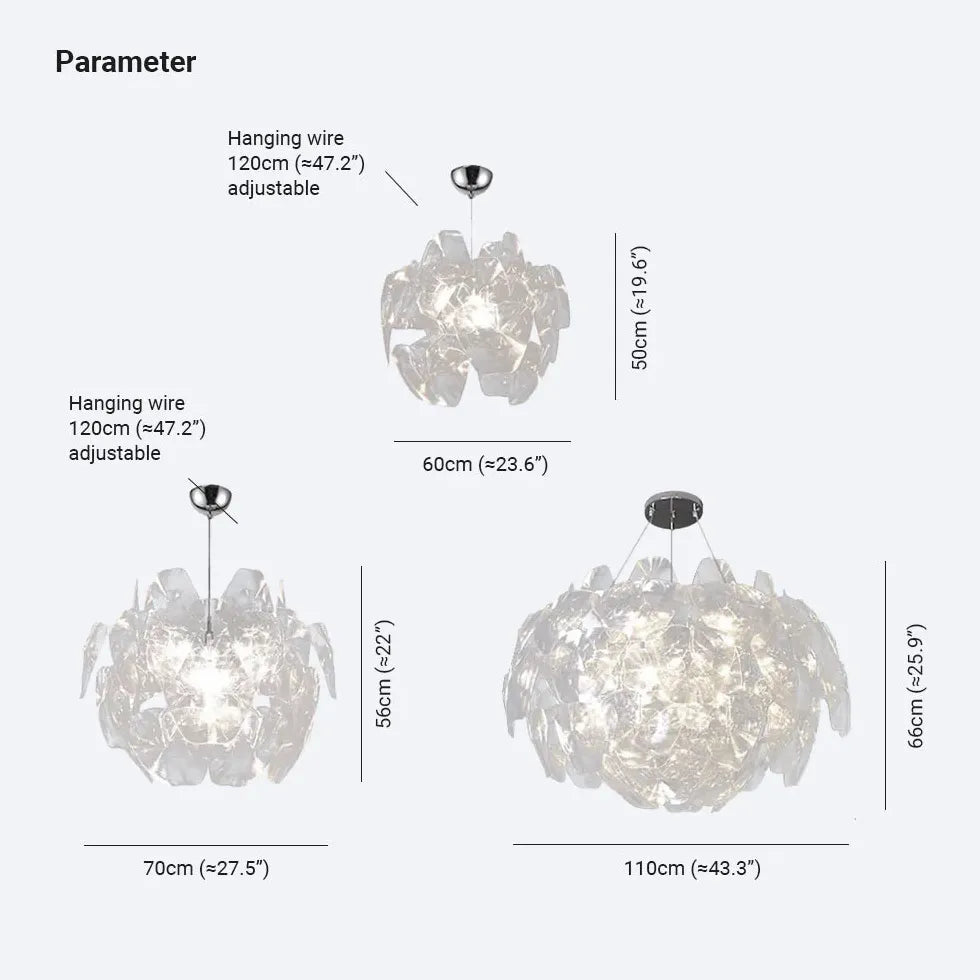 Crystal-adorned Spherical Modern White Pendant Light