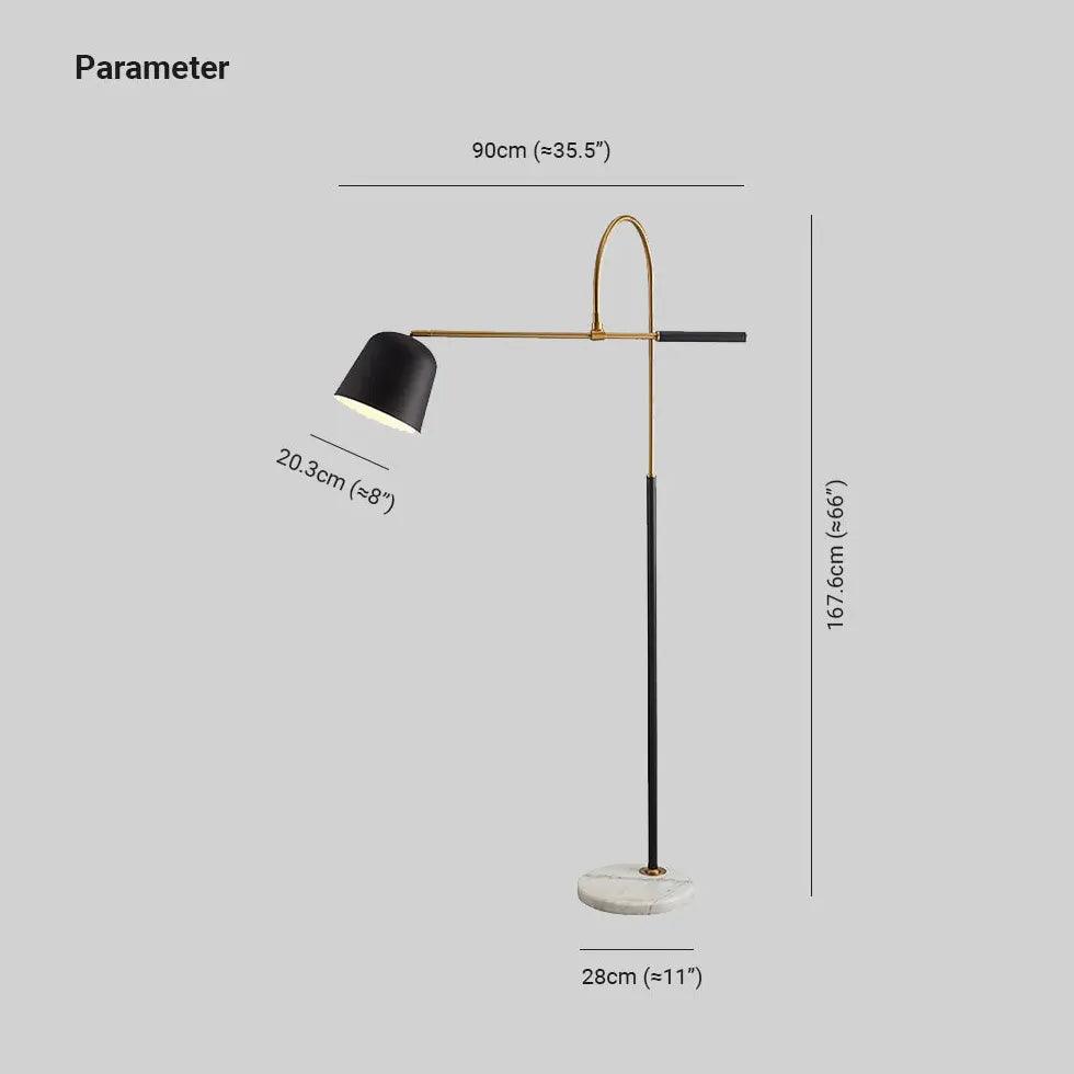 Black Arched Modern Reading Floor Lamp