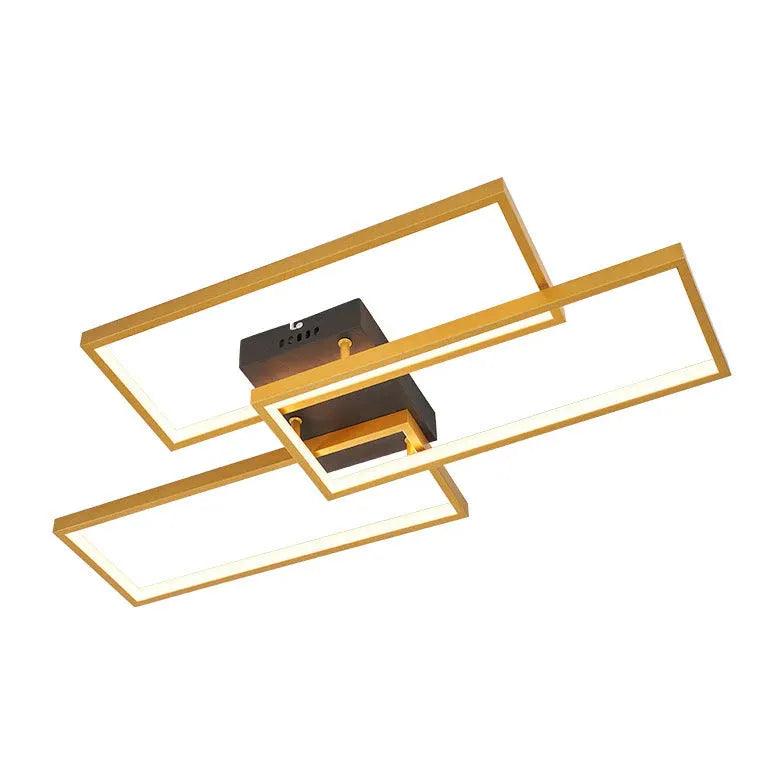 Black Geometric Frame LED Living Room Ceiling Light - Clowas