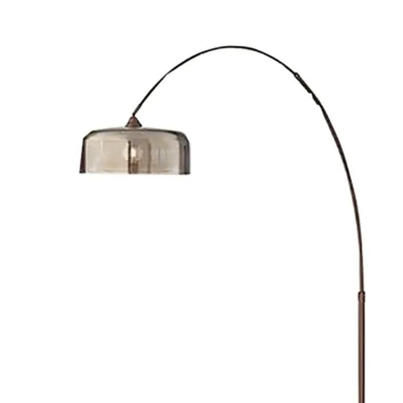 Black Glass Arched Modern Floor Lamp