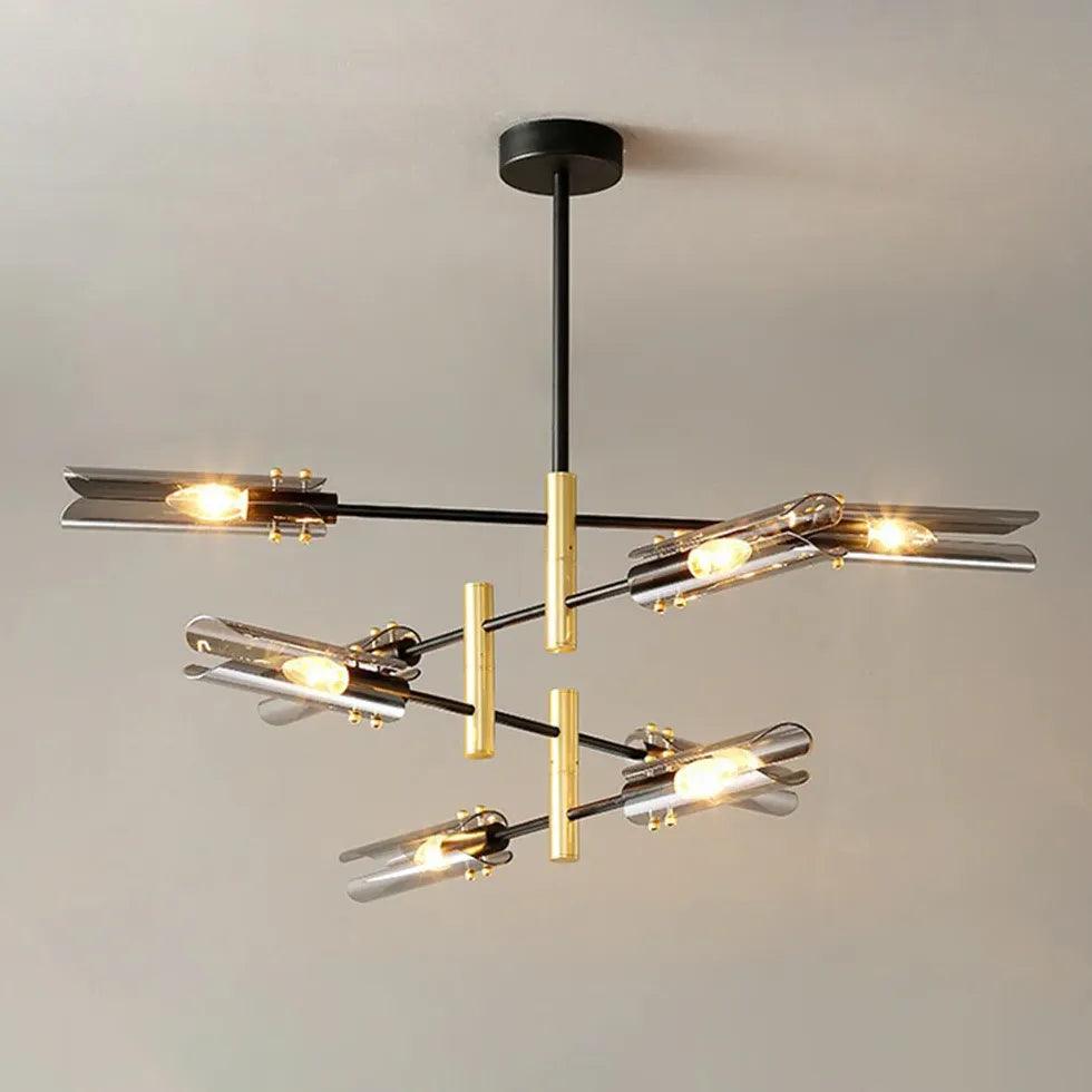 Black gold irregular design bedroom pendant light