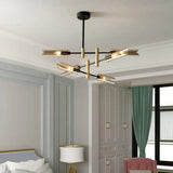 Black gold irregular design bedroom pendant light