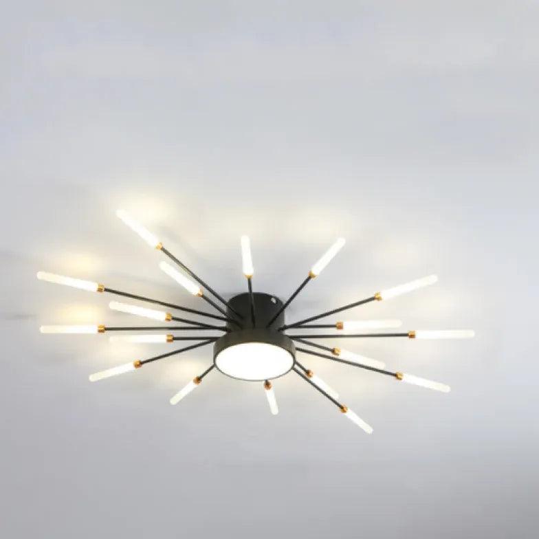 Black LED Modern Flush Ceiling Lights - Clowas