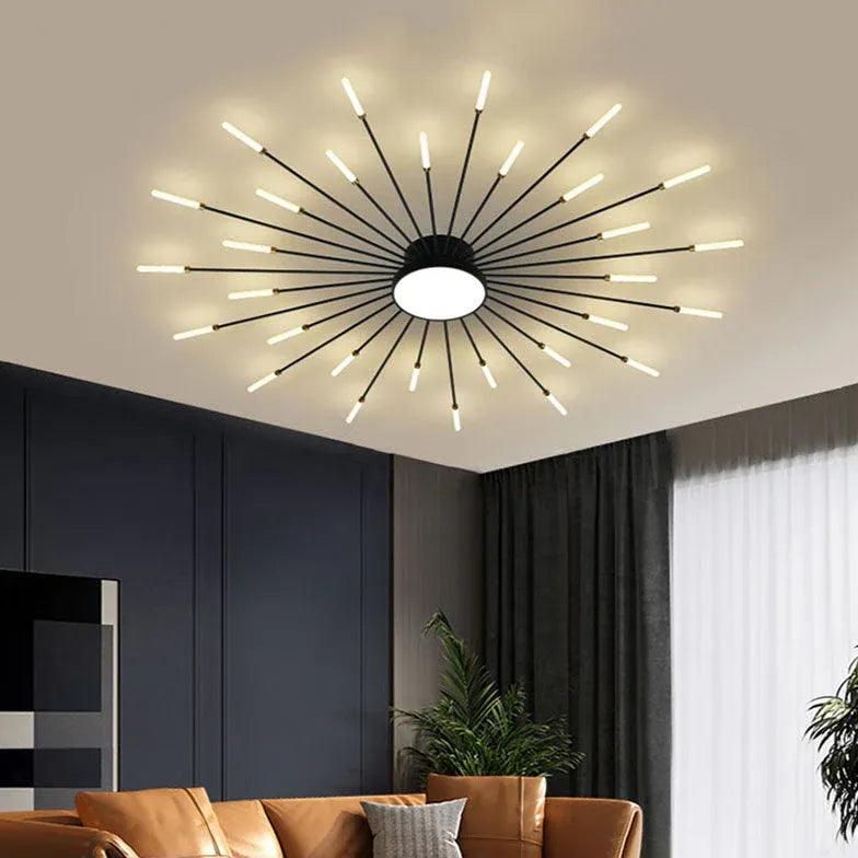 Black LED Modern Flush Ceiling Lights - Clowas