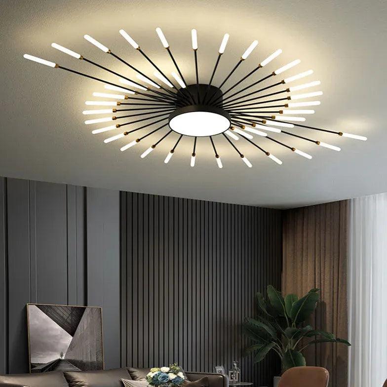 Black LED Modern Flush Ceiling Lights - Clowas