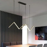 Black Modern Wavy Linear Chandelier