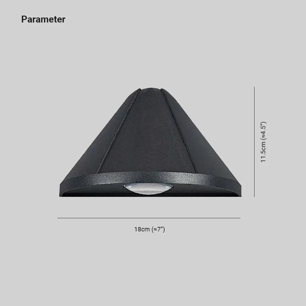 Black Outdoor Conical Metal Wall Lamp - Clowas