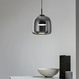 Black Simple Transparent Glass Chandelier