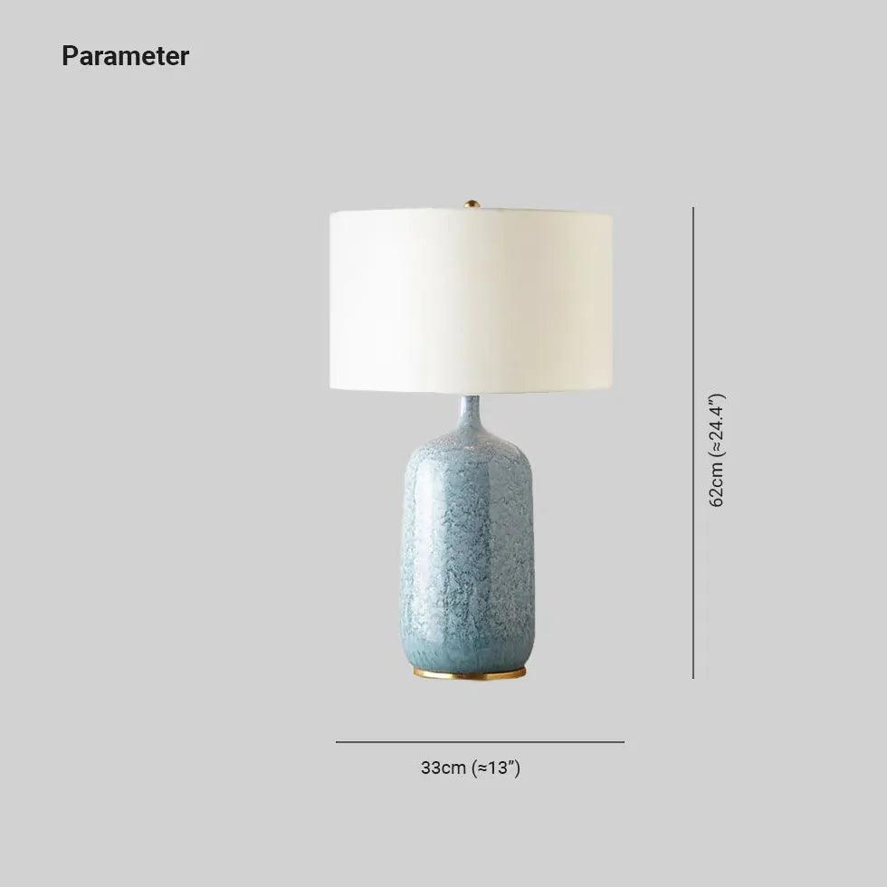 Blue Bottle-Shaped White Cylinder Modern Table Lamp