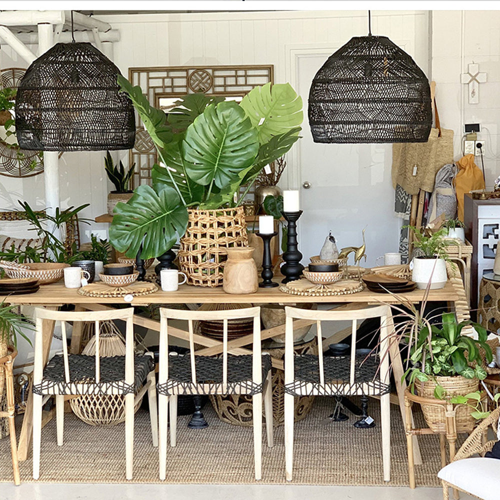 Boho  DIY Natural Rattan Pendant Lamp Shades